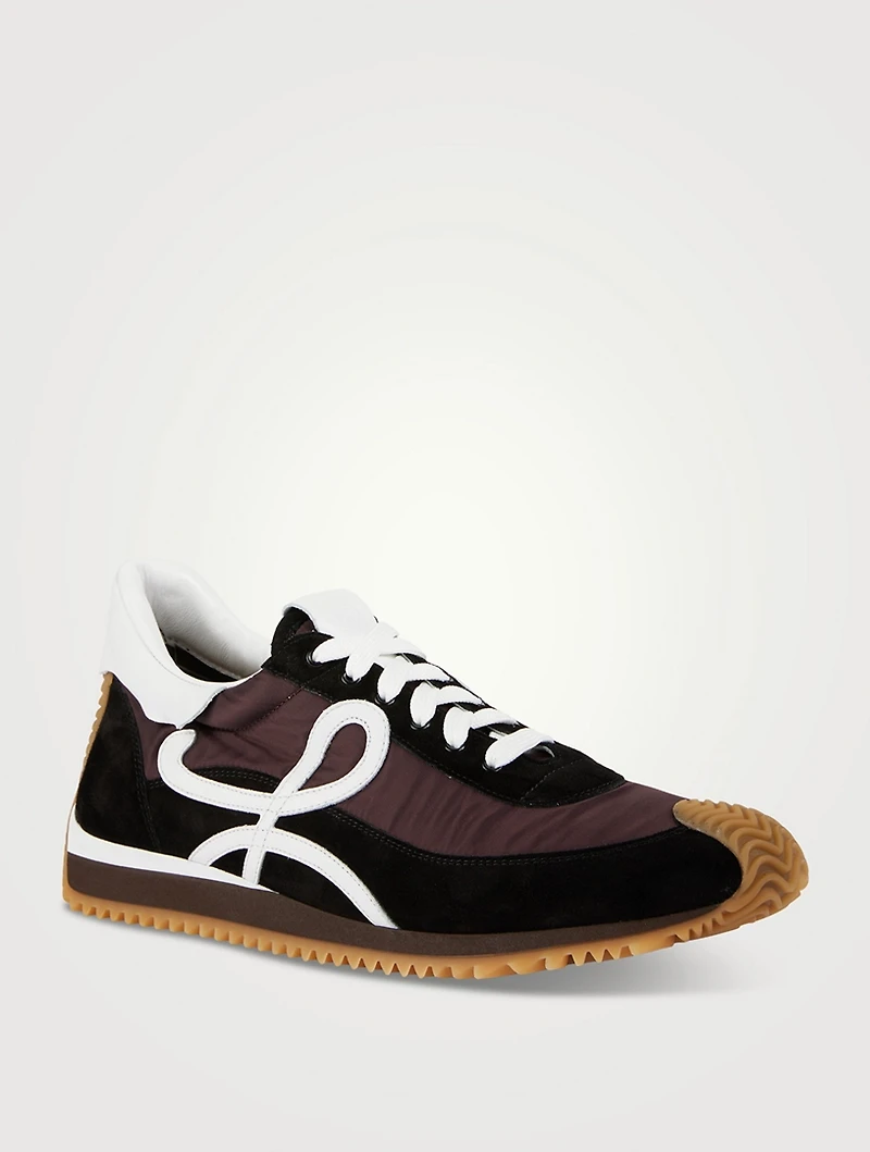 Nylon And Suede Flow Runner Sneakers