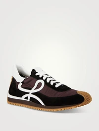 Nylon And Suede Flow Runner Sneakers