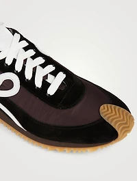Nylon And Suede Flow Runner Sneakers