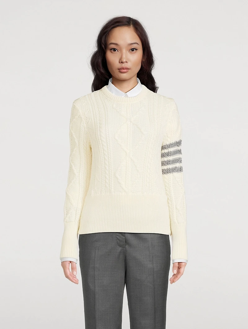 Aran Cable-Knit Wool Sweater