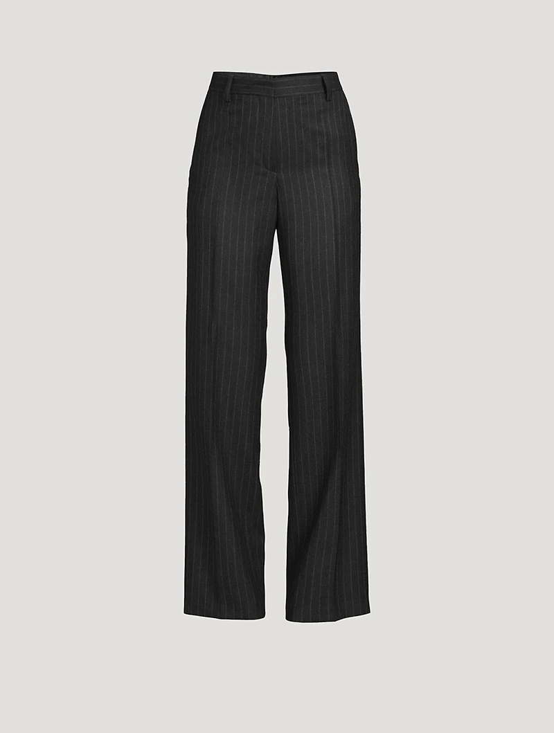 Pulley Wool Pinstriped Pants
