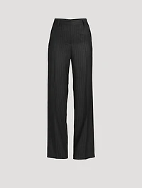 Pulley Wool Pinstriped Pants