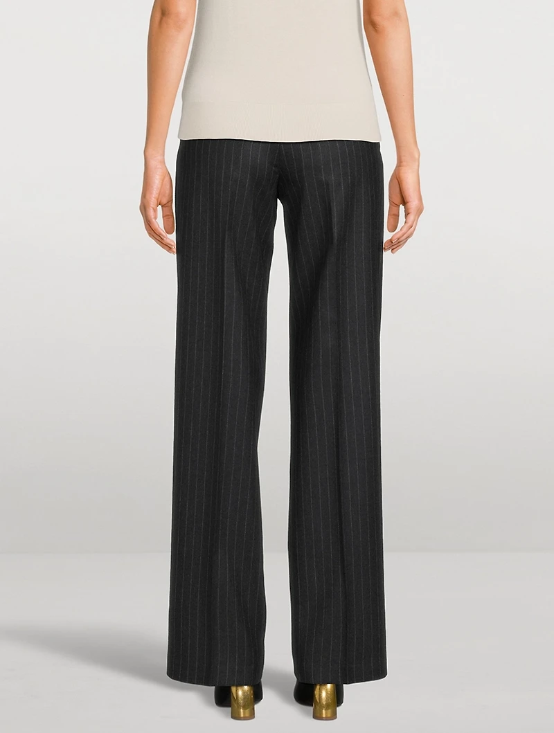 Pulley Wool Pinstriped Pants