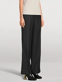 Pulley Wool Pinstriped Pants