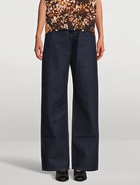 Peyton Wide-Leg Jeans Roses Print