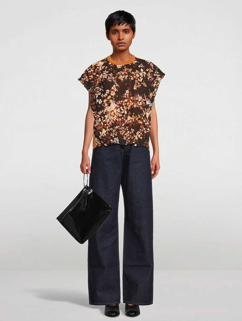 Peyton Wide-Leg Jeans Roses Print