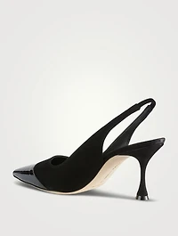Zaborus Suede And Patent Leather Slingback Pumps