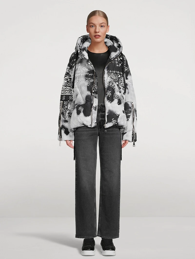Puff Khris Velour Down Jacket In Bandana Print