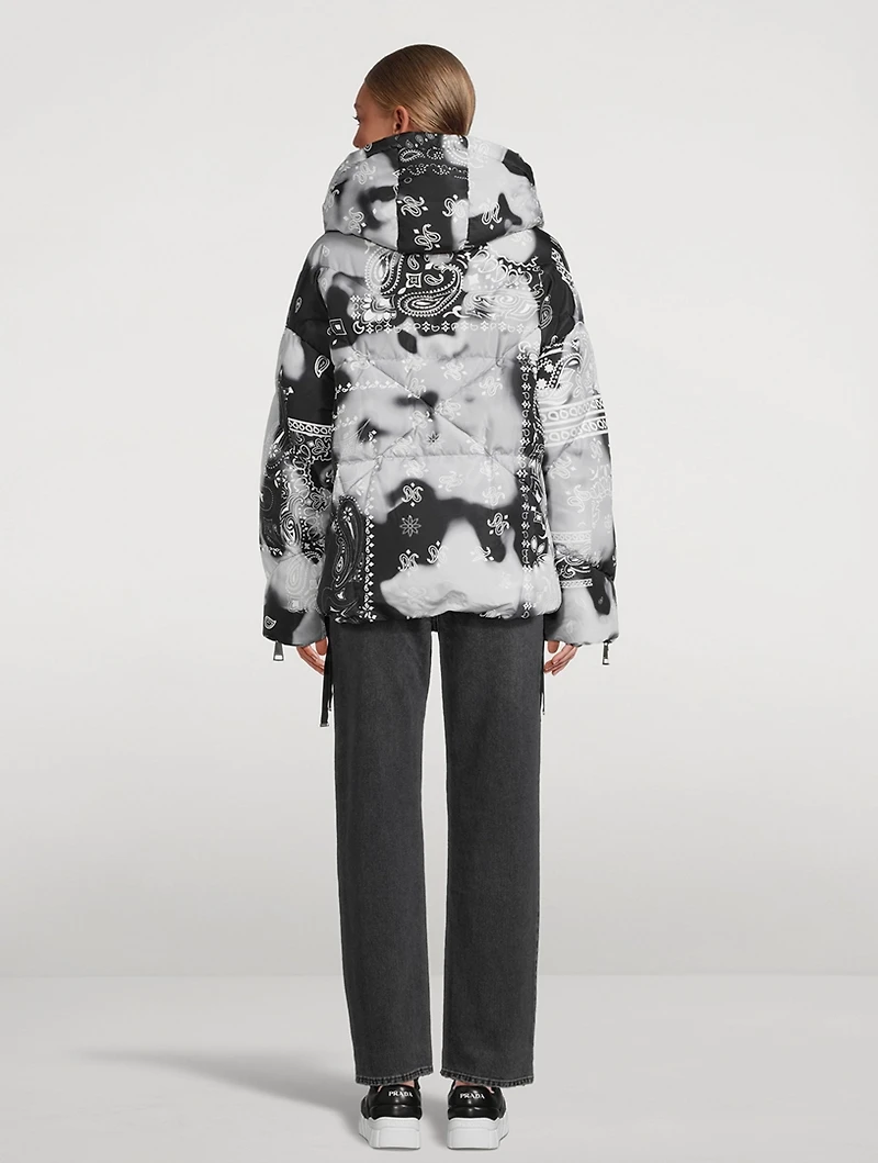 Puff Khris Velour Down Jacket In Bandana Print