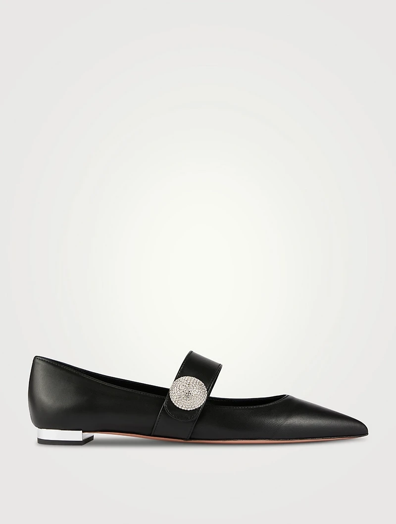 Macaron Leather Mary Jane Ballet Flats