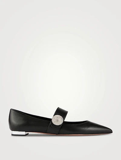 Macaron Leather Mary Jane Ballet Flats