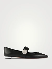 Macaron Leather Mary Jane Ballet Flats