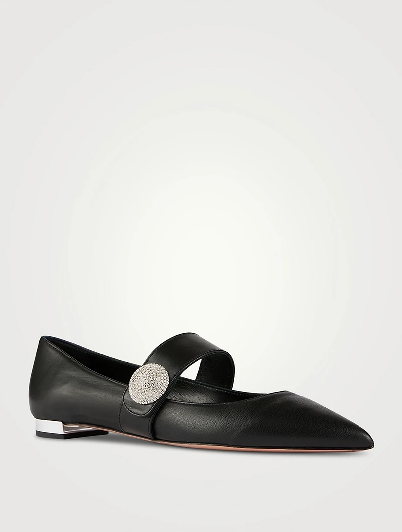 Macaron Leather Mary Jane Ballet Flats