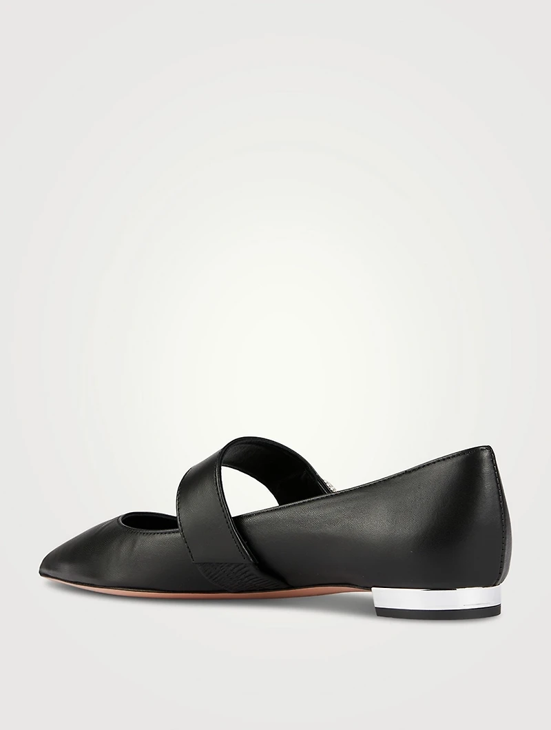 Macaron Leather Mary Jane Ballet Flats