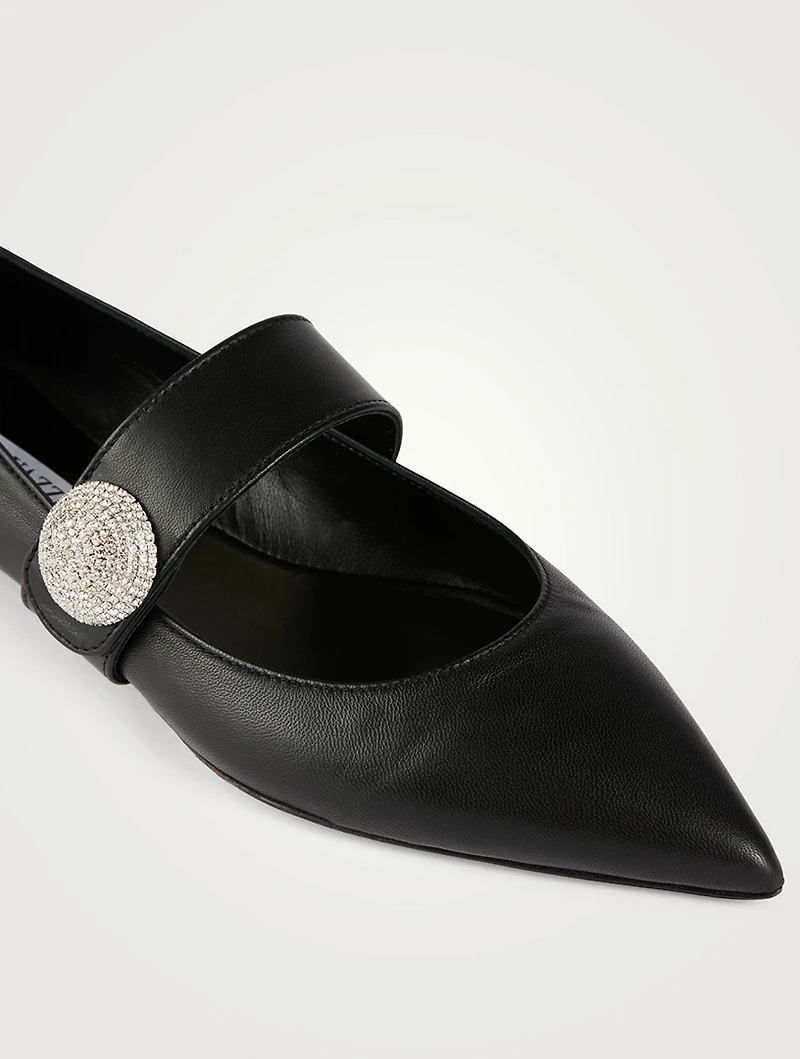 Macaron Leather Mary Jane Ballet Flats
