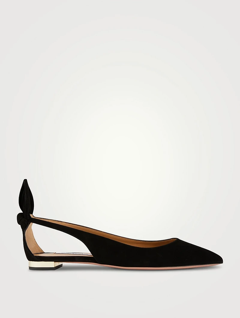 Bow Tie Suede Ballet Flats