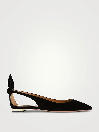 Bow Tie Suede Ballet Flats