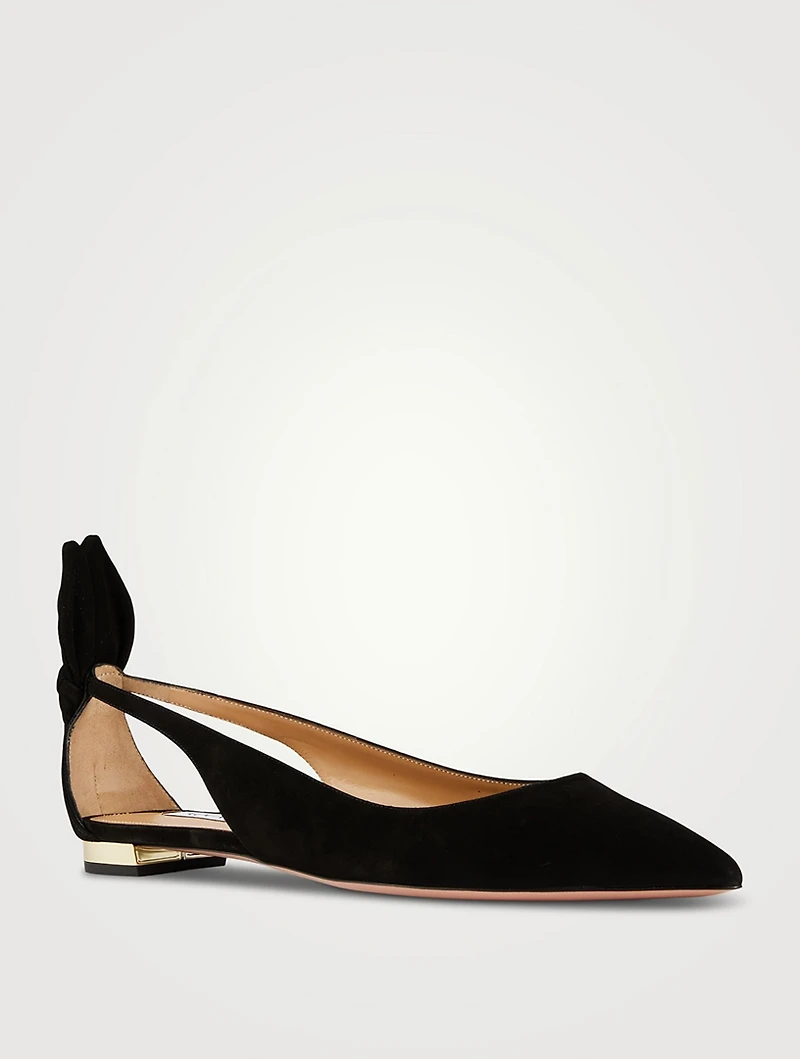 Bow Tie Suede Ballet Flats