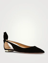 Bow Tie Suede Ballet Flats