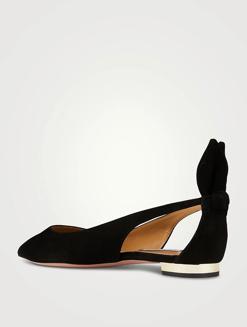 Bow Tie Suede Ballet Flats