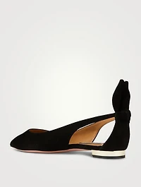 Bow Tie Suede Ballet Flats