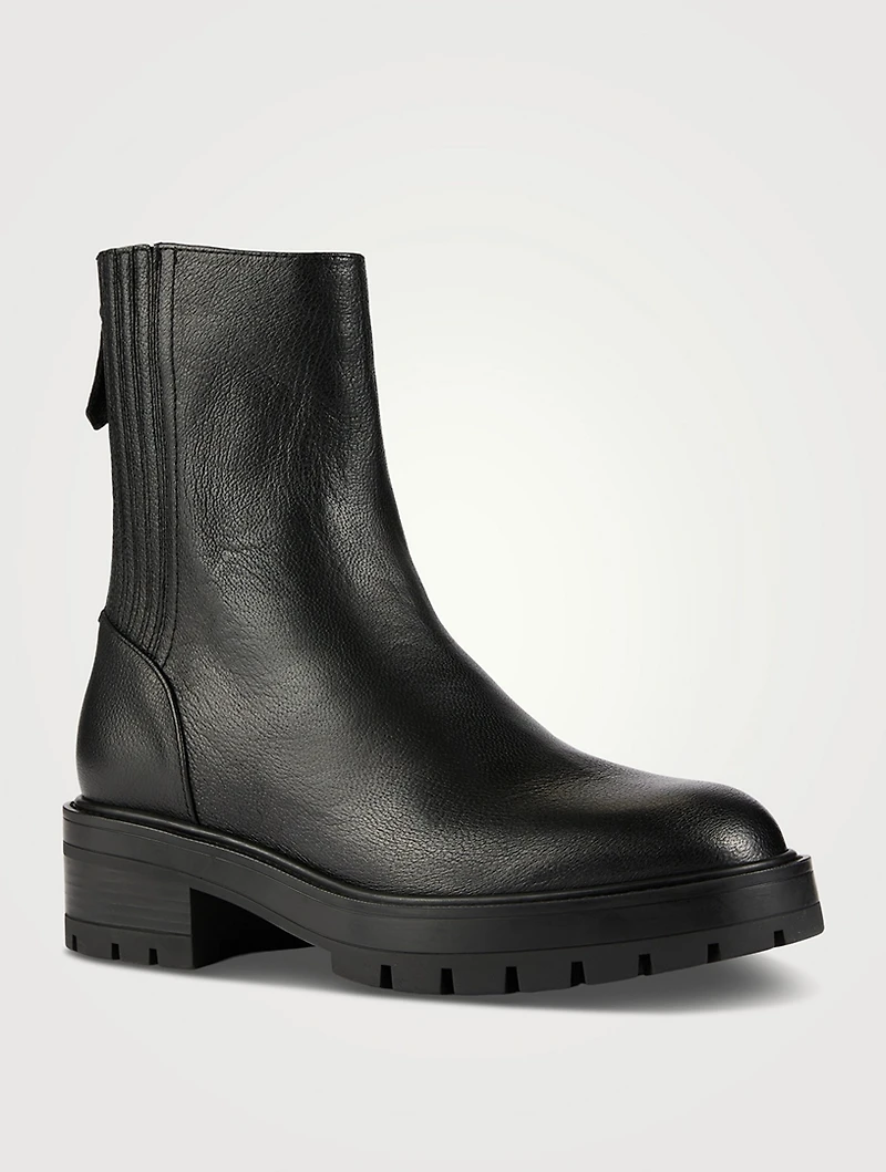 Saint Honore Leather Combat Boots
