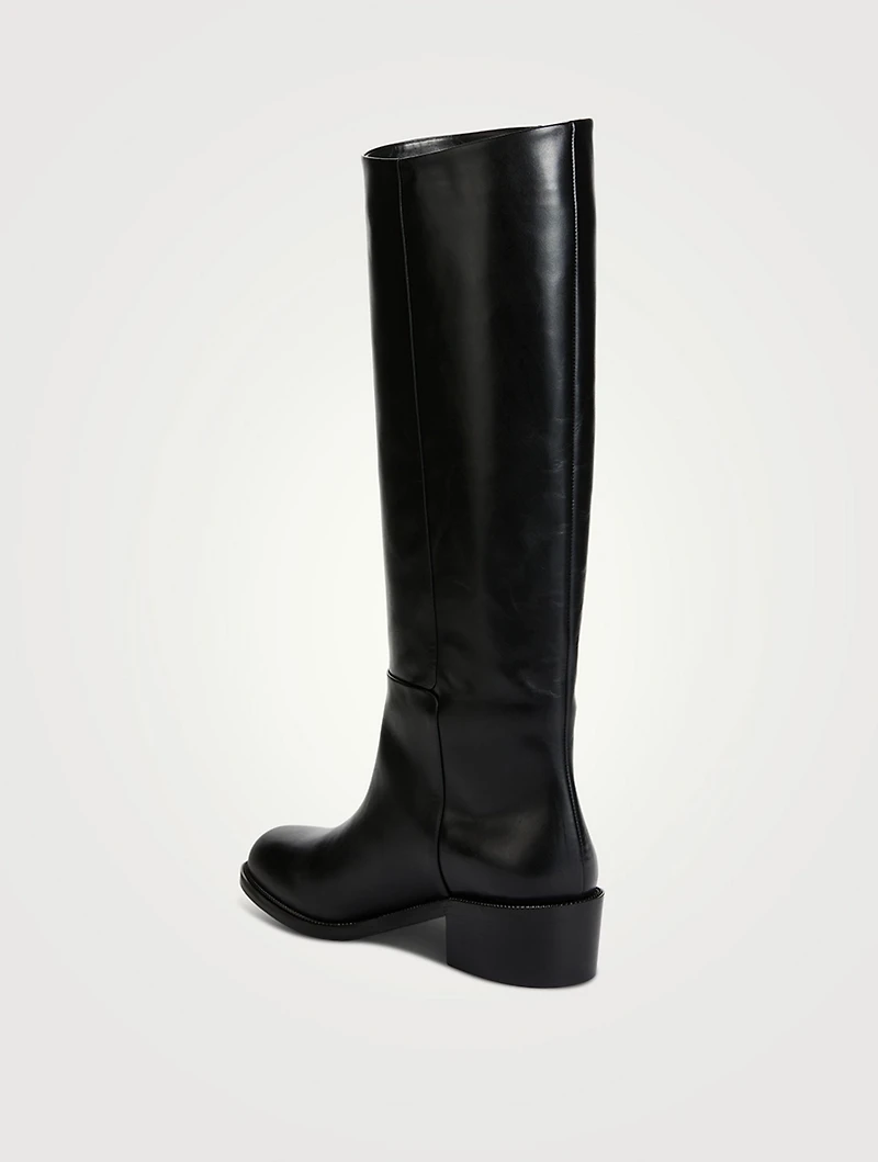 Sellier Leather Knee-High Boots