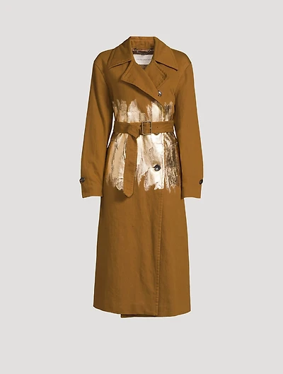 Ronas Trench Coat With Metallic Print