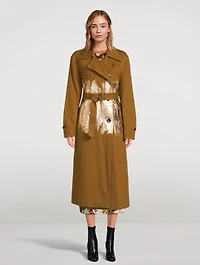 Ronas Trench Coat With Metallic Print