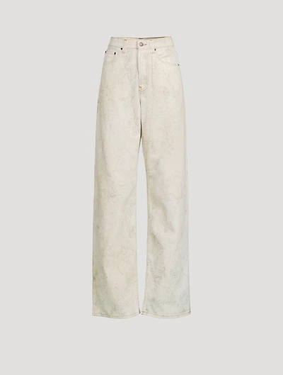 Peyton Wide-Leg Jeans Floral Print