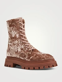 Bedford Velvet Combat Boots