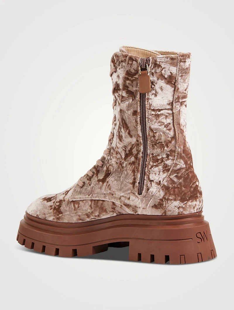 Bedford Velvet Combat Boots