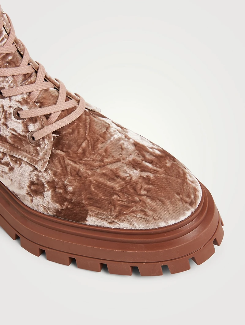 Bedford Velvet Combat Boots