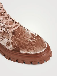 Bedford Velvet Combat Boots