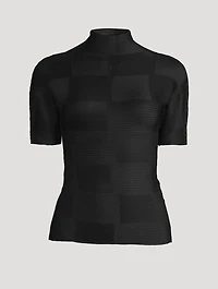 Checkered Pleats Top