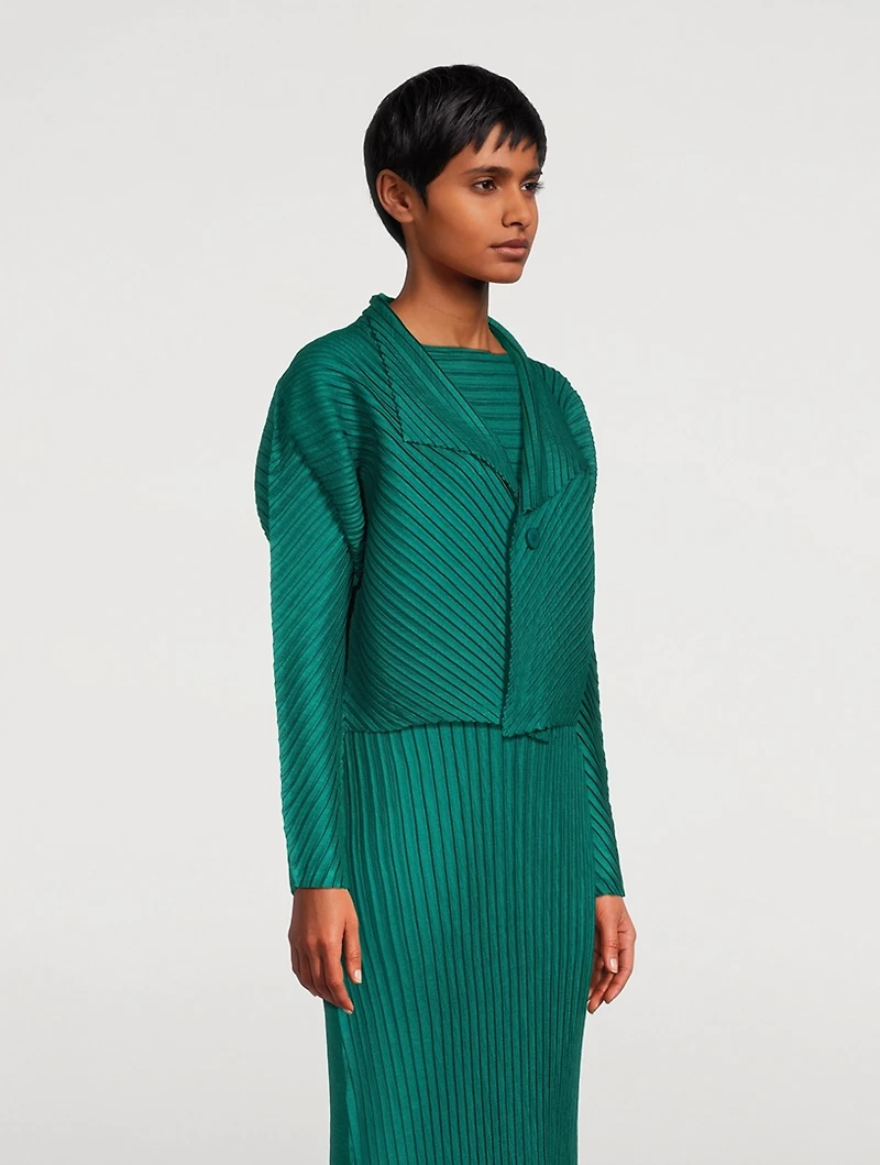 Angled Pleats Cardigan