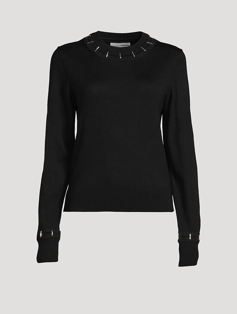 Stapled Wool And Silk Sweater