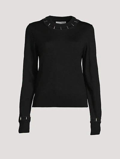 Stapled Wool And Silk Sweater