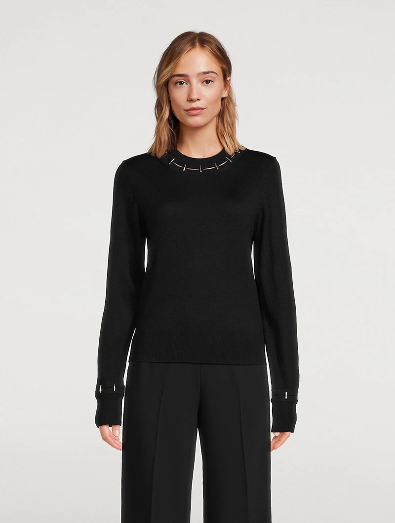 Stapled Wool And Silk Sweater