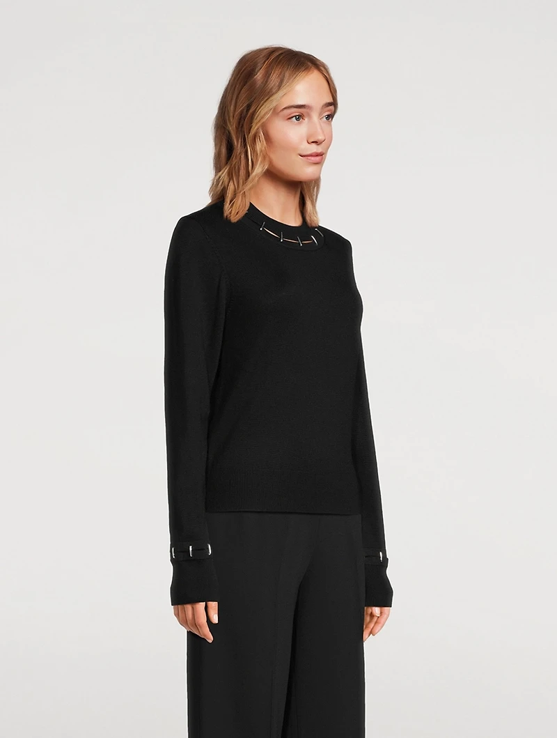 Stapled Wool And Silk Sweater