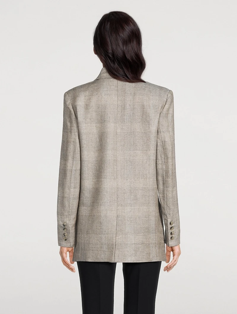Hopsack Linen Oversized Blazer