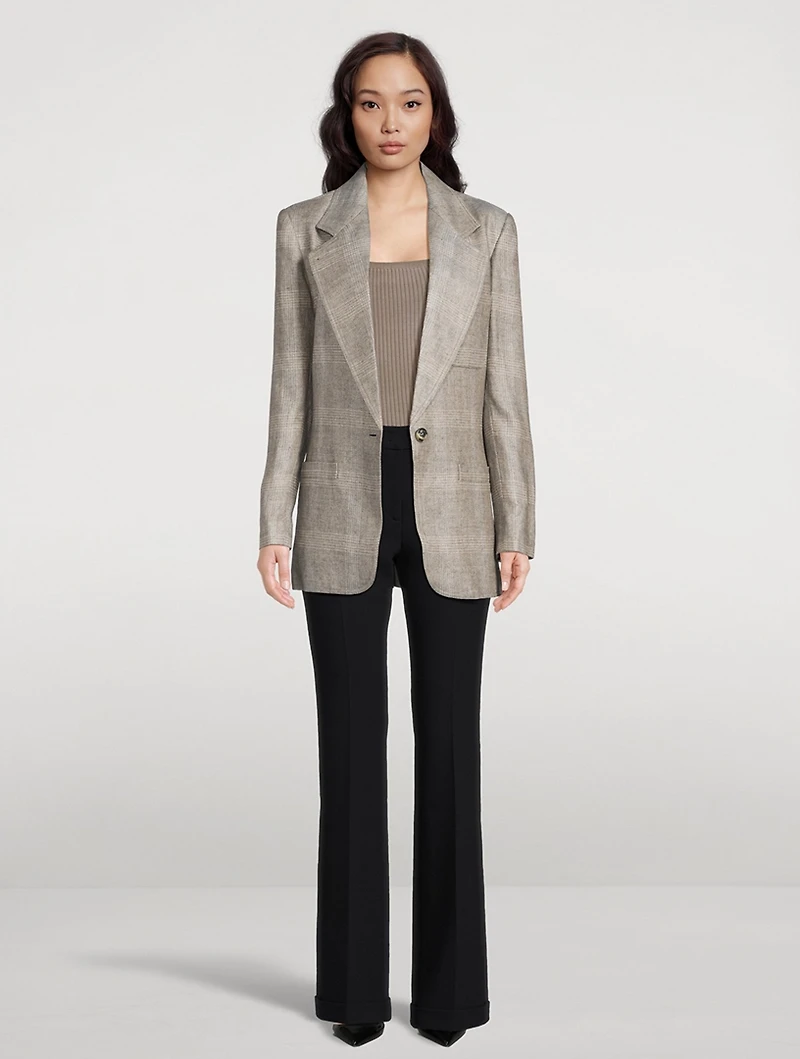 Hopsack Linen Oversized Blazer