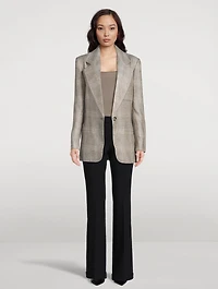 Hopsack Linen Oversized Blazer