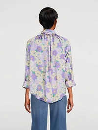 Gathered Blouse Floral Print