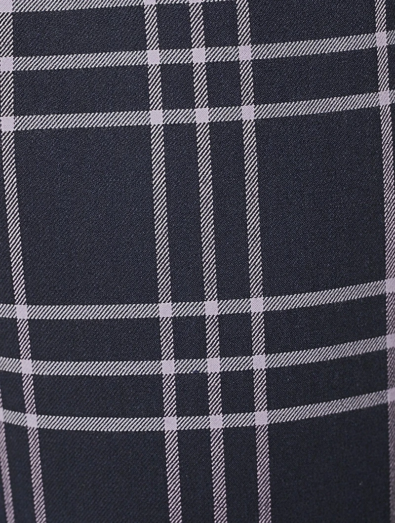 Bootcut Trousers Plaid Print