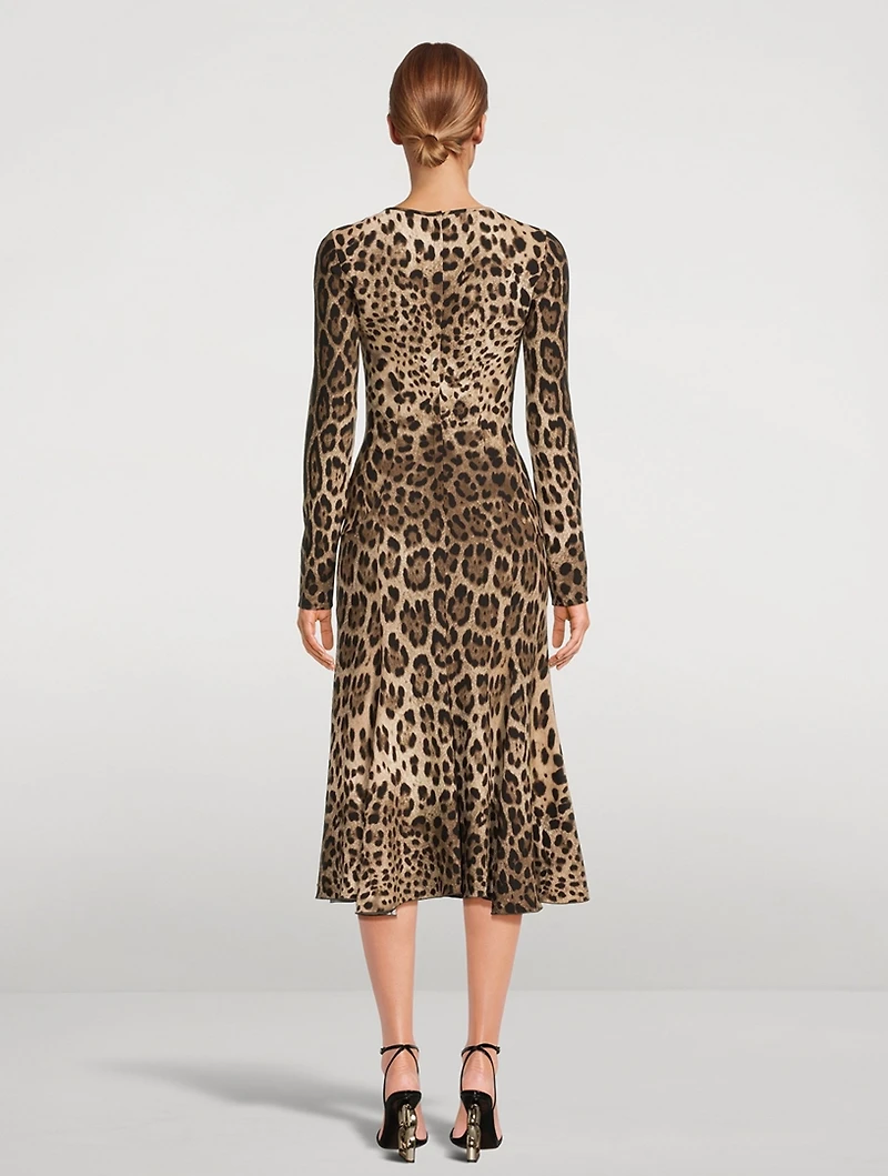 Cady Midi Dress Leopard Print