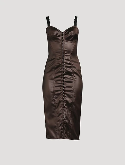 Laminated Corset Midi Dress