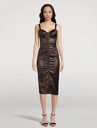 Laminated Corset Midi Dress