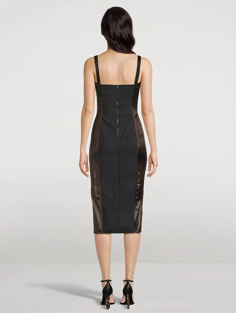 Laminated Corset Midi Dress