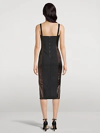Laminated Corset Midi Dress